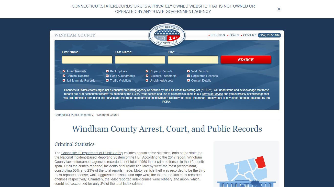 Windham County Arrest, Court, and Public Records