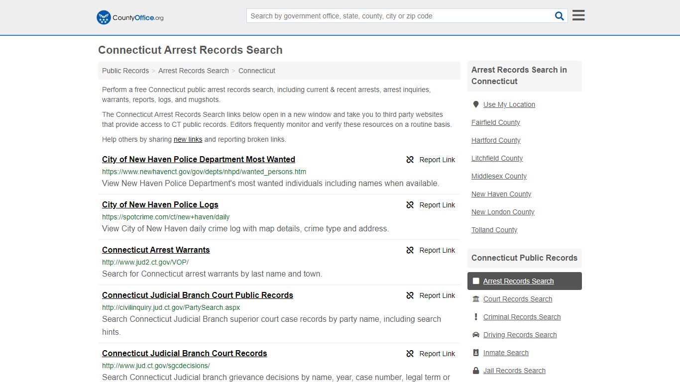 Arrest Records Search - Connecticut (Arrests & Mugshots)